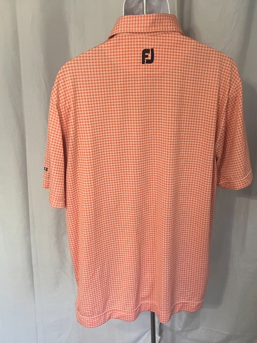⛳ FootJoy FJ Men’s Golf Polo Shirt Orange White Blue Short Sleeve L EUC 🧵 - Picture 3 of 7